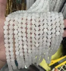 Natural Gemstone Loose Beads Necklace - white jade - NO.70 ABC Jewelries